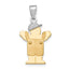14k Two-Tone Small Boy with Hat on Left Engravable Charm
