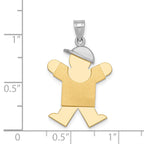 14K Two-Tone Large Boy with Hat on Right Engravable Charm