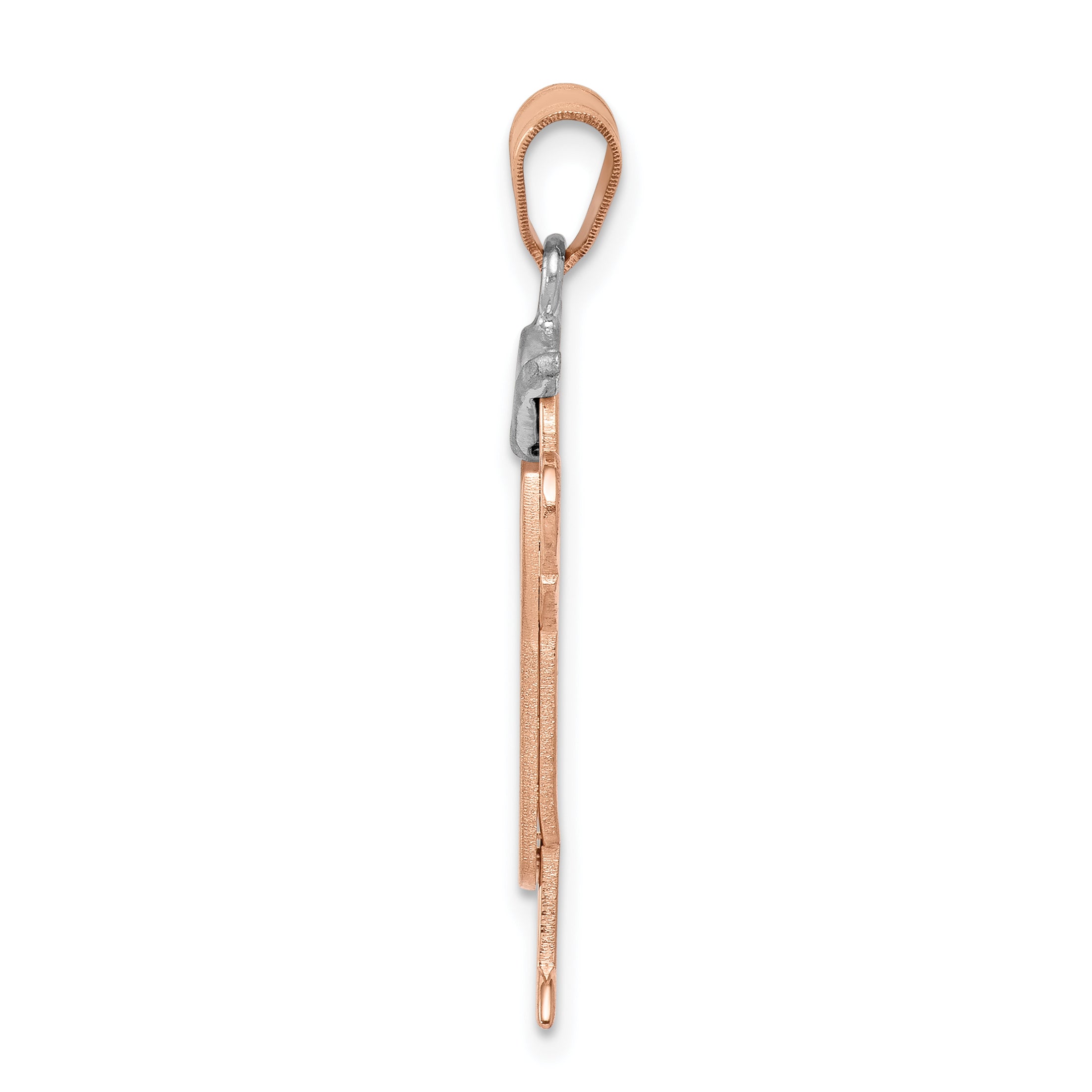14K Two-Tone Large Boy with Hat on Left Engravable Charm Secondary image