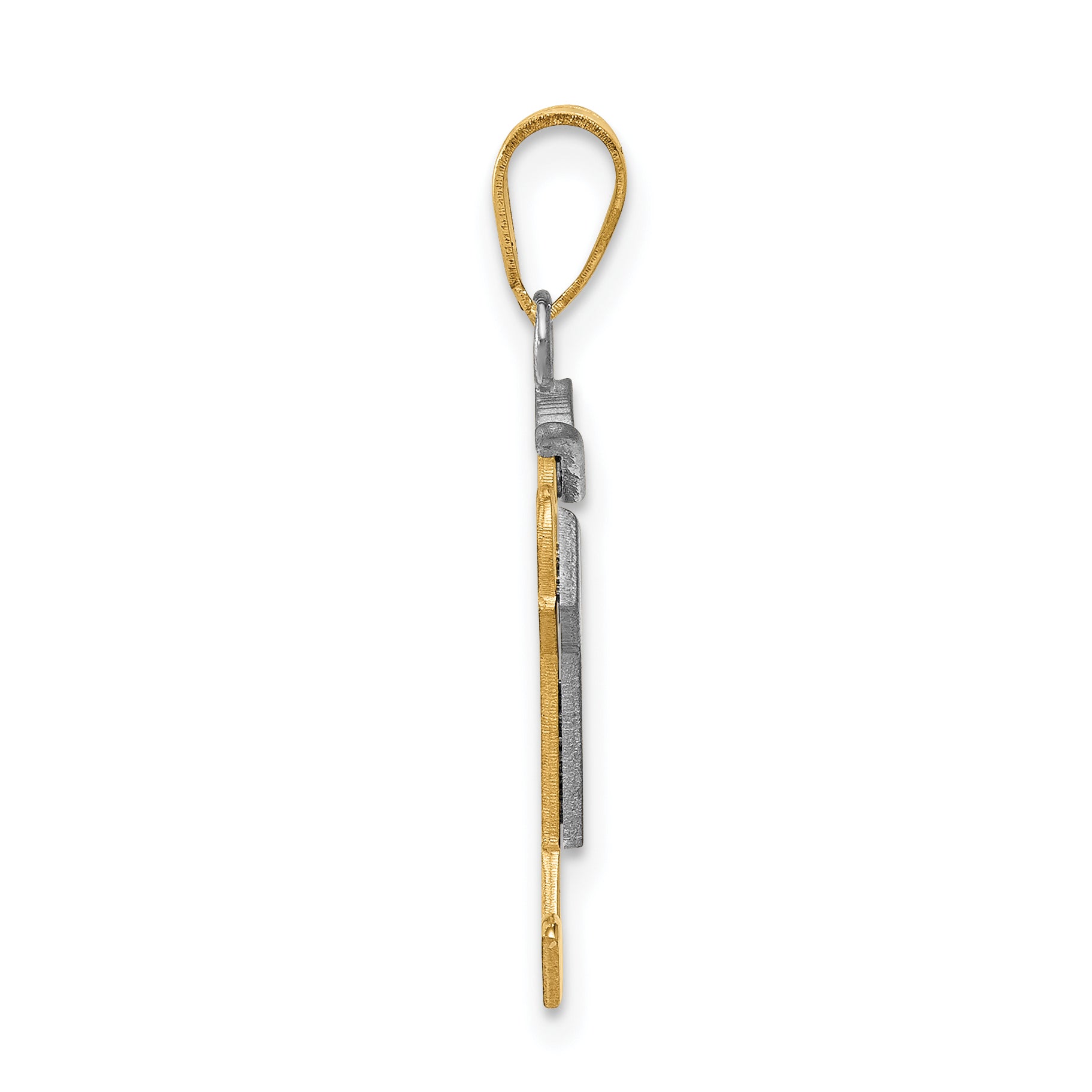14K Two-Tone Small Boy with Hat on Right Engravable Charm Secondary image