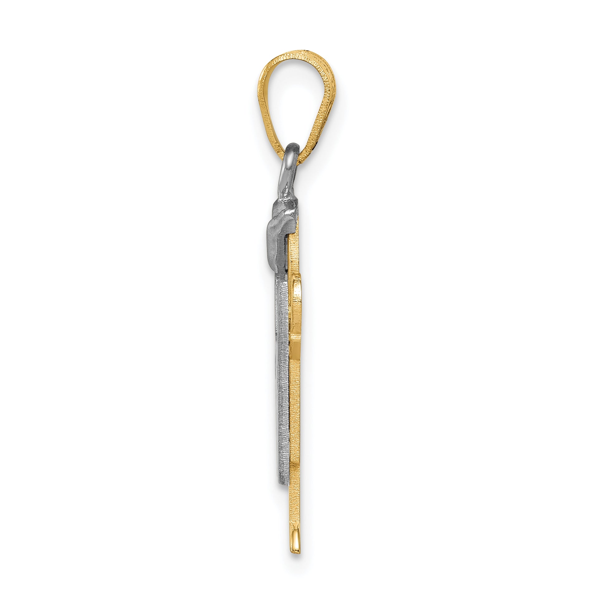 14K Two-Tone Small Boy with Hat on Left Engravable Charm Secondary image
