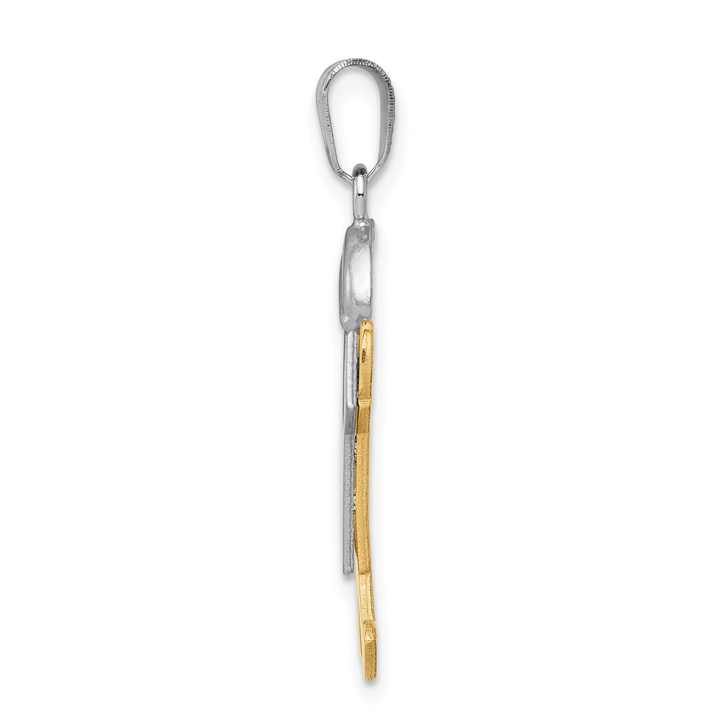 14K Two-Tone Large Boy with Hat on Right Engravable Charm