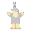 14k Two-Tone Large Boy with Hat on Right Engravable Charm