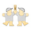 14k Two-Tone Large Double Boys Engravable Charm