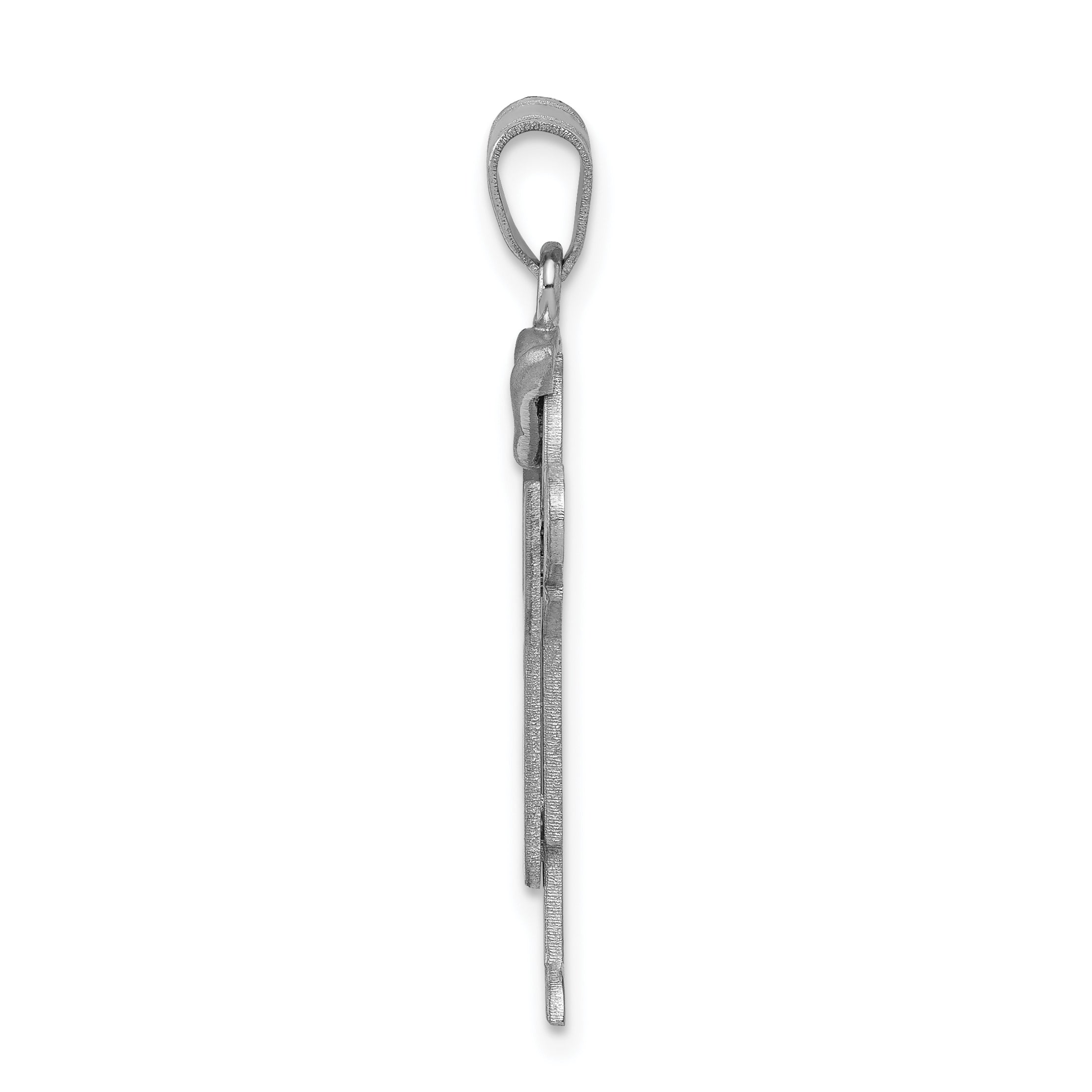 14K White Gold Medium Boy with Hat on Left Engravable Charm Secondary image