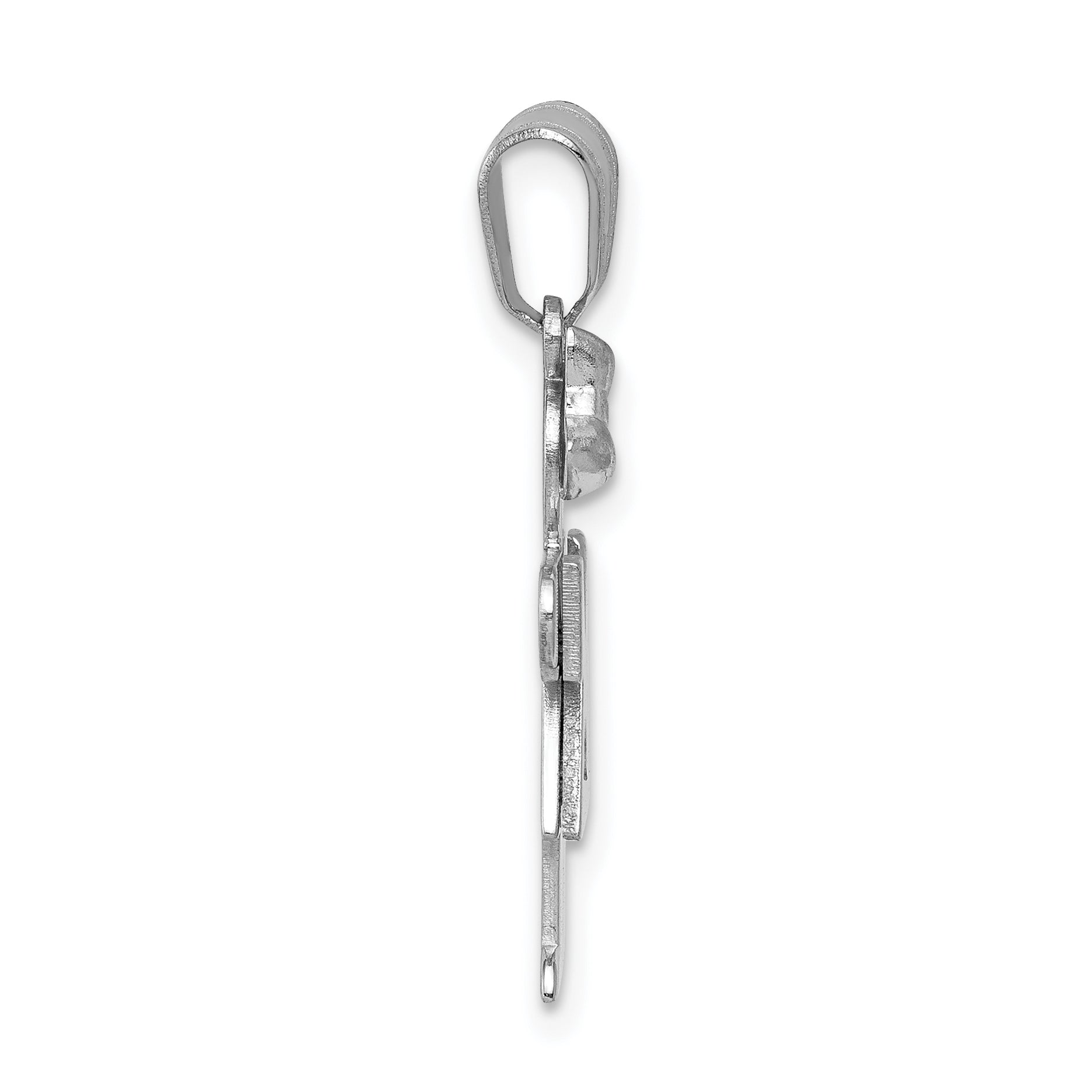14K White Gold AA Diamond Kid Pendant Secondary image