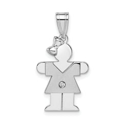 14k White Gold VS Diamond Kid Pendant