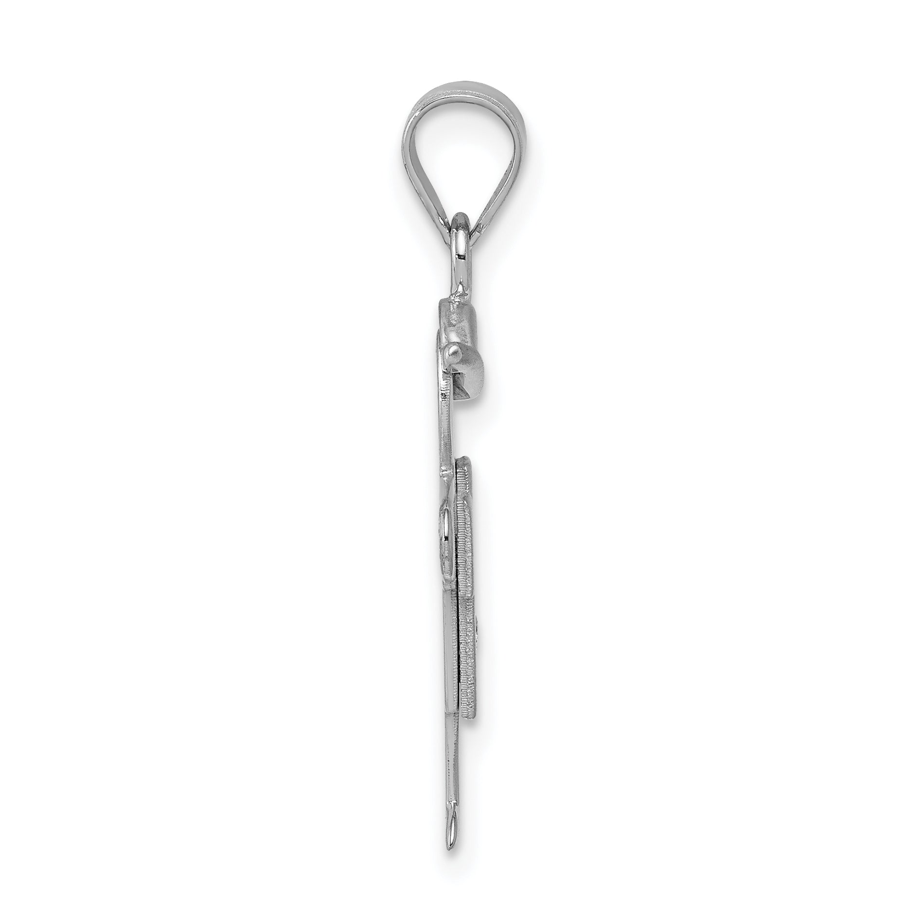 14K White Gold AA Diamond Kid Pendant Secondary image