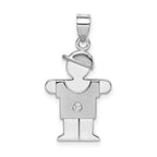 14k White Gold VS Diamond Kid Pendant