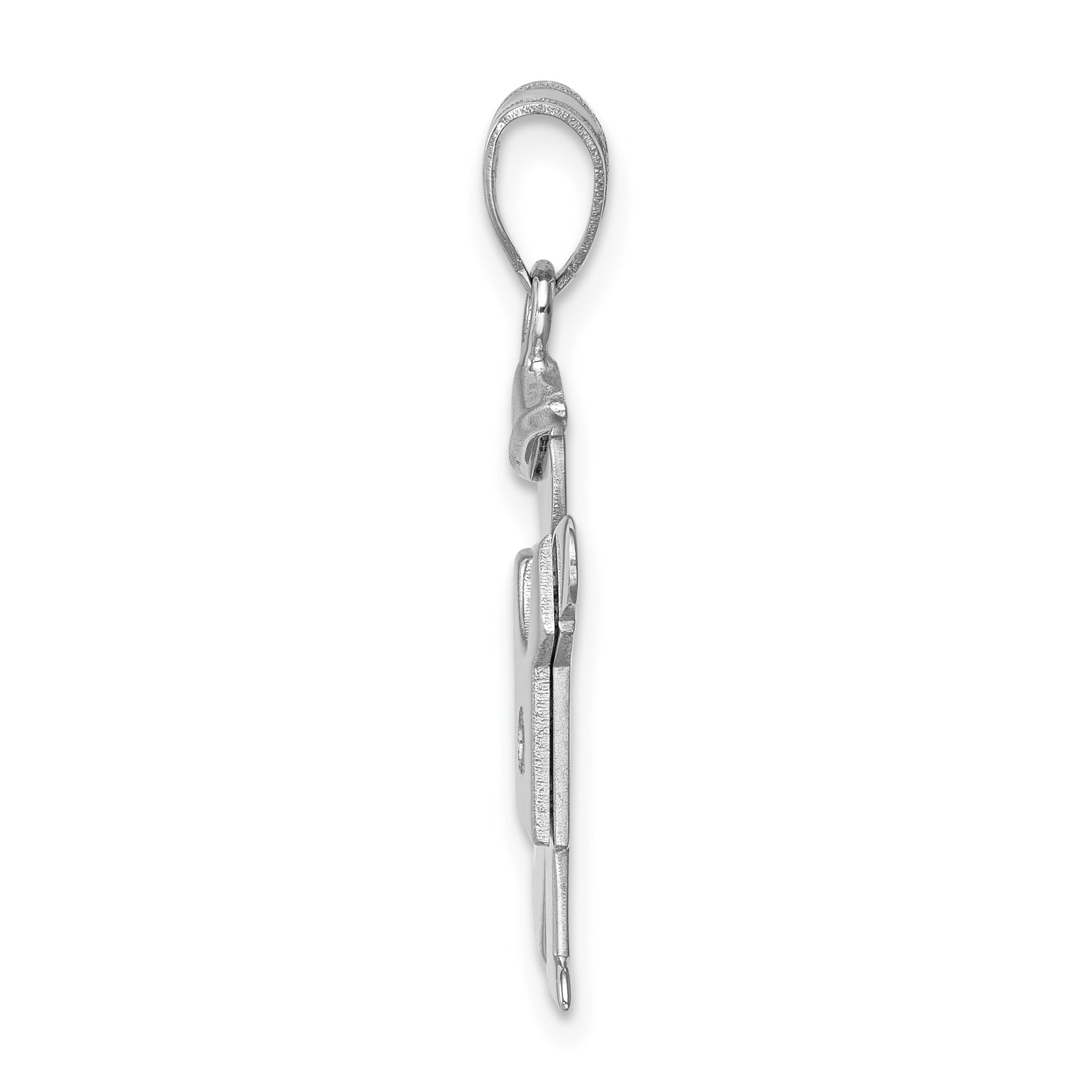 14K White Gold AA Diamond Kid Pendant Secondary image