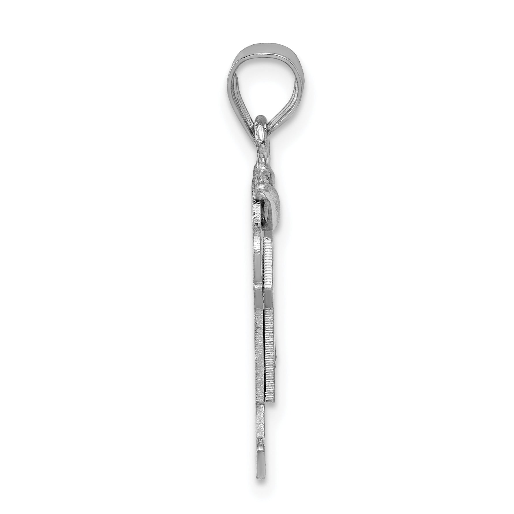 14K White Gold AA Diamond Kid Pendant Secondary image