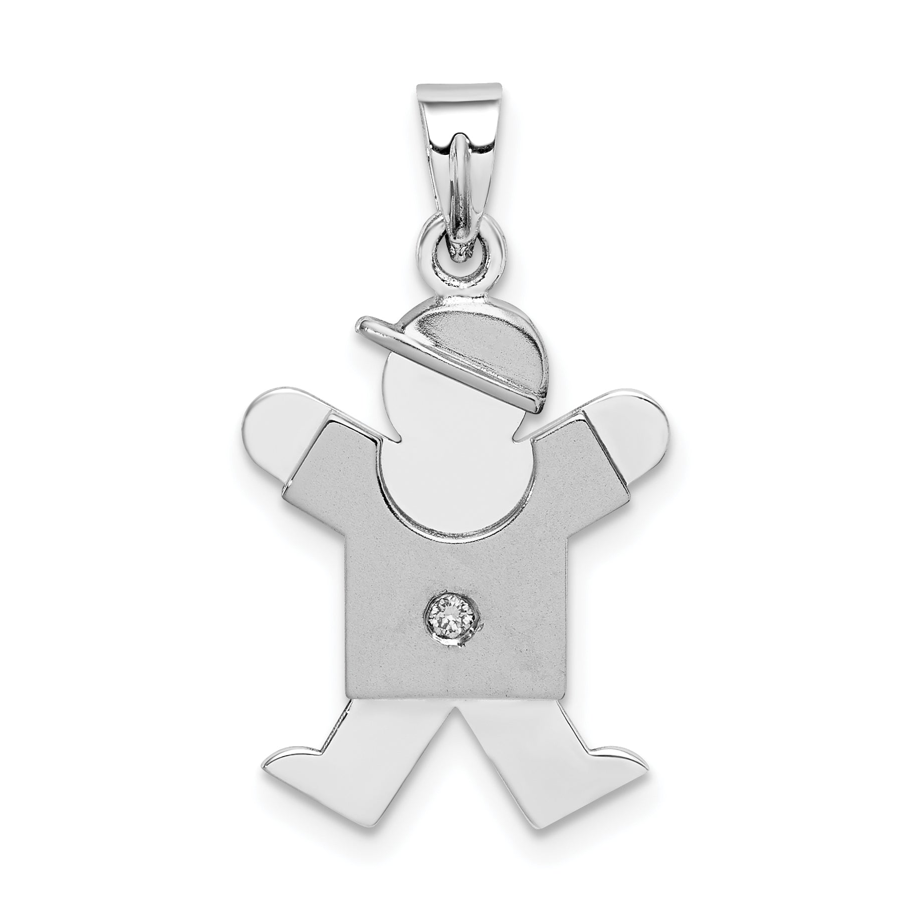 14k White Gold VS Diamond Kid Pendant Main image