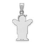 14K White Gold AA Diamond Kid Pendant