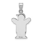 14K White Gold AA Diamond Kid Pendant