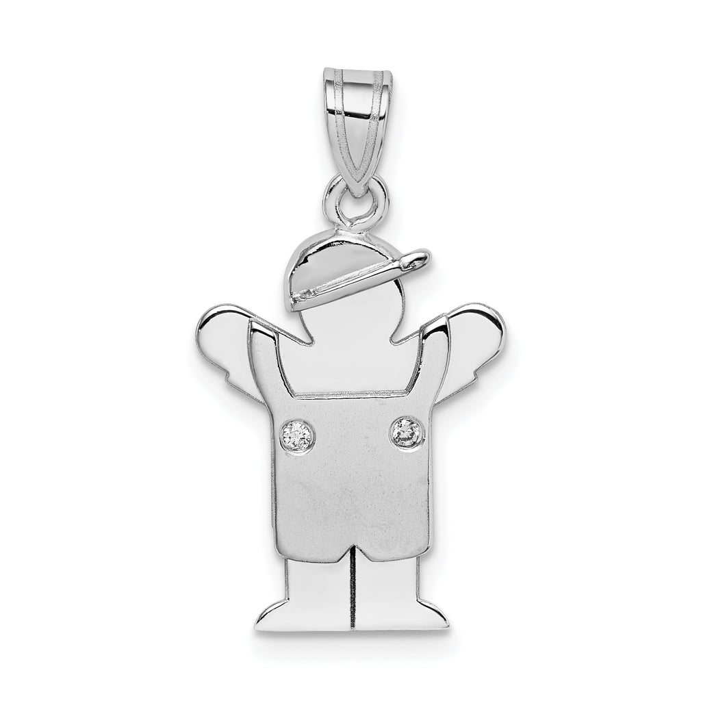 14k White Gold VS Diamond Kid Pendant