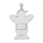 14K White Gold AA Diamond Kid Pendant