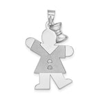 14k White Gold AAA Diamond Kid Pendant