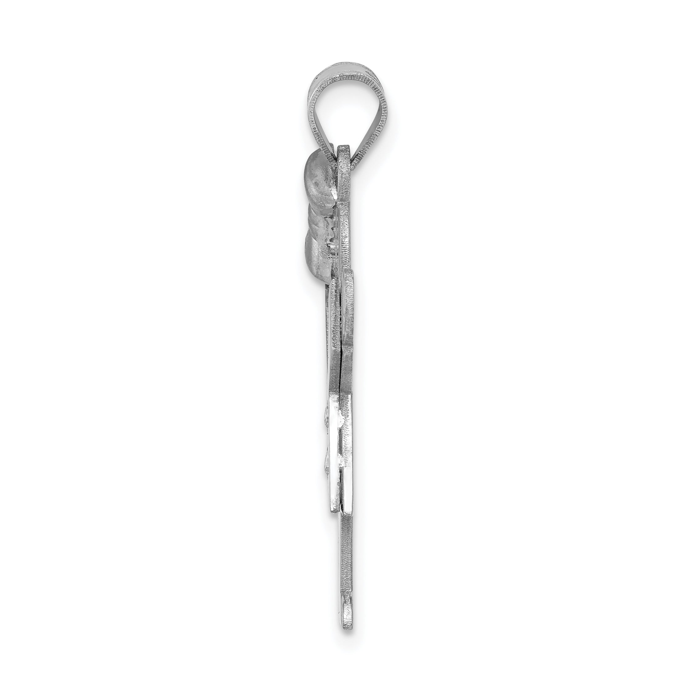14K White Gold AA Diamond Kid Pendant Secondary image
