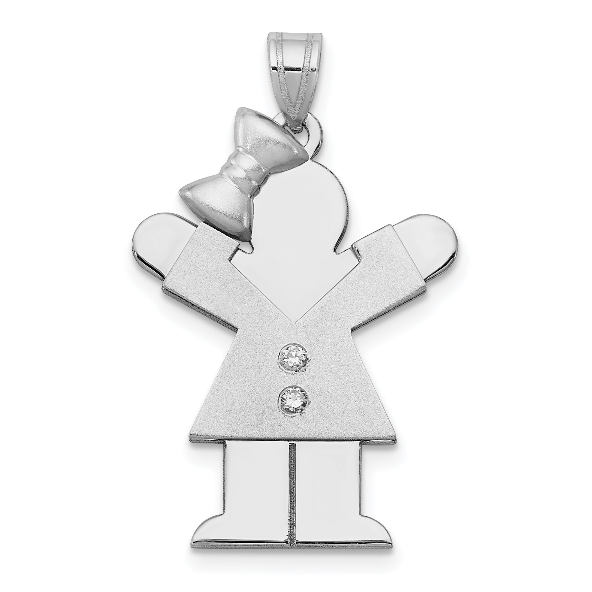 14k White Gold VS Diamond Kid Pendant Main image