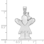 14K White Gold Complete Girl With Bow on Right Diamond Charm