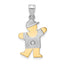 14k Two-tone VS Diamond Kid Pendant
