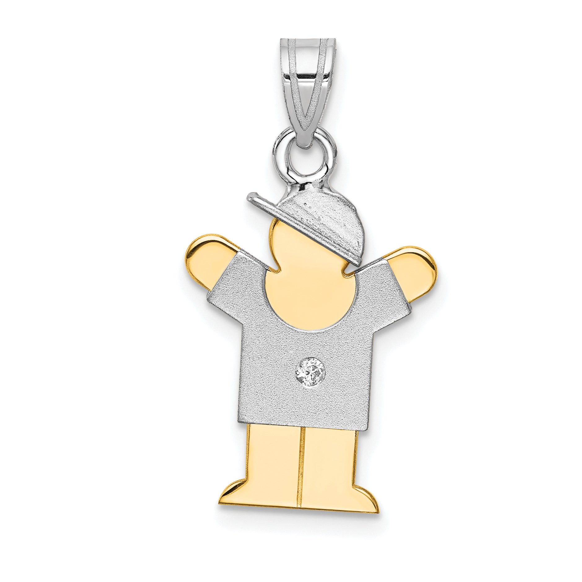 14k Two-tone VS Diamond Kid Pendant Main image