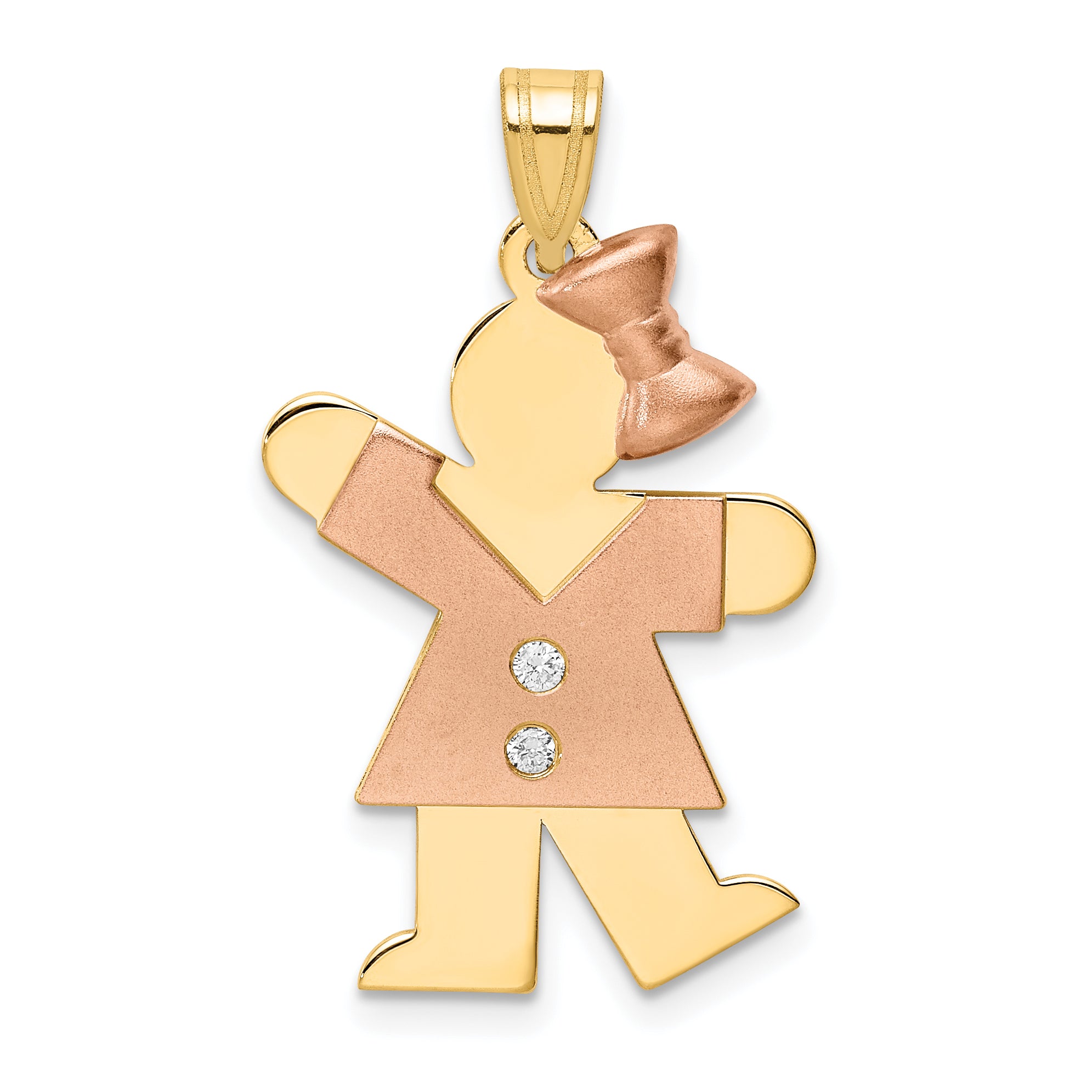 14k Two-tone VS Diamond Kid Pendant Main image