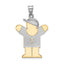 14k Two-tone VS Diamond Kid Pendant