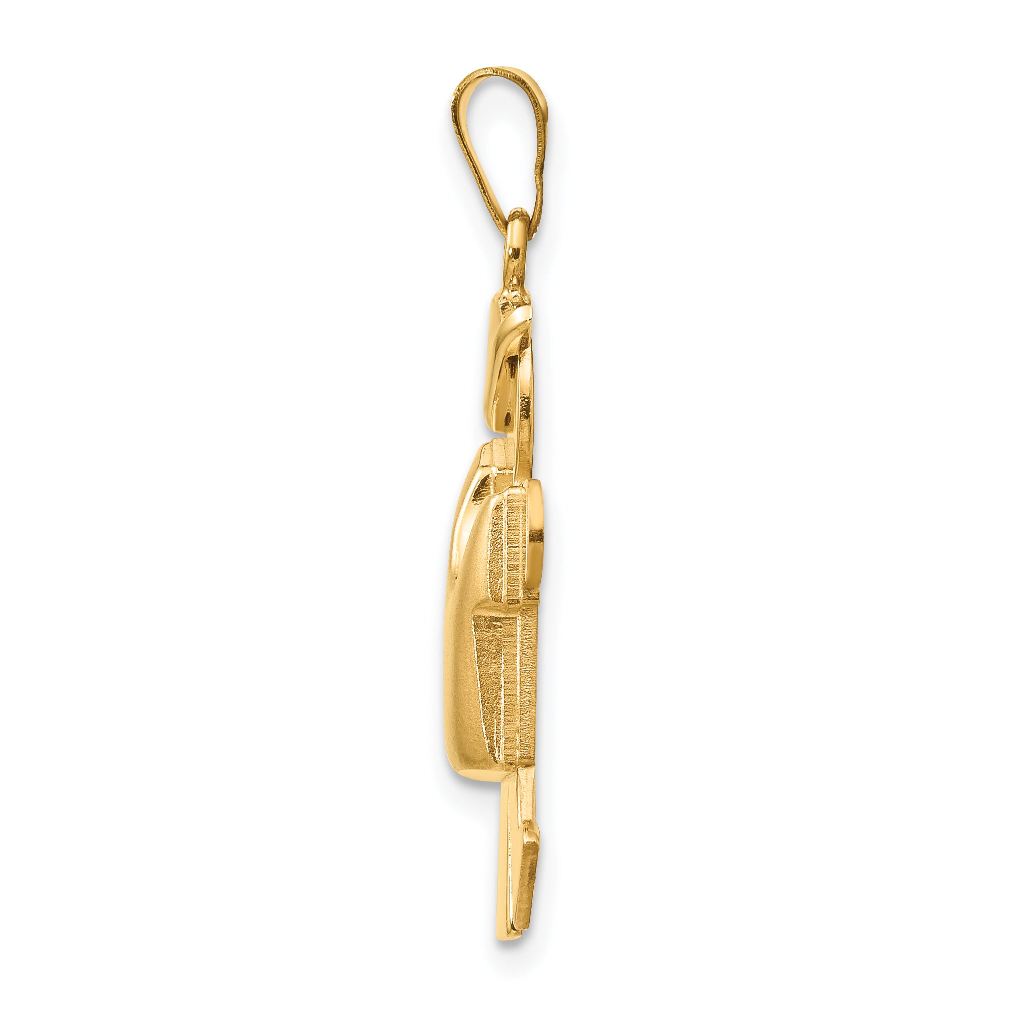 14K Puffed Boy with Hat on Left Engravable Charm Secondary image