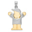 14k Two-Tone Puffed Boy with Hat on Right Engravable Charm