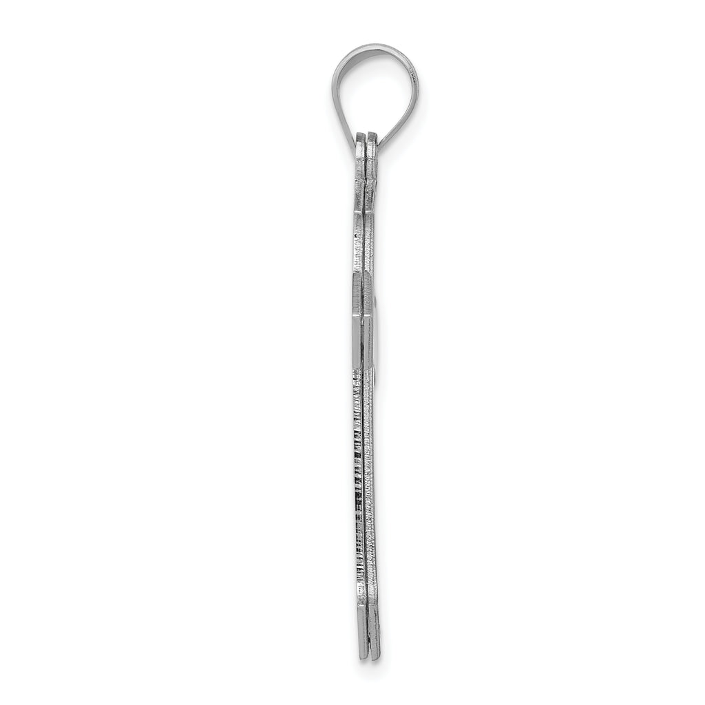 14K White Gold Passion Cross Pendant