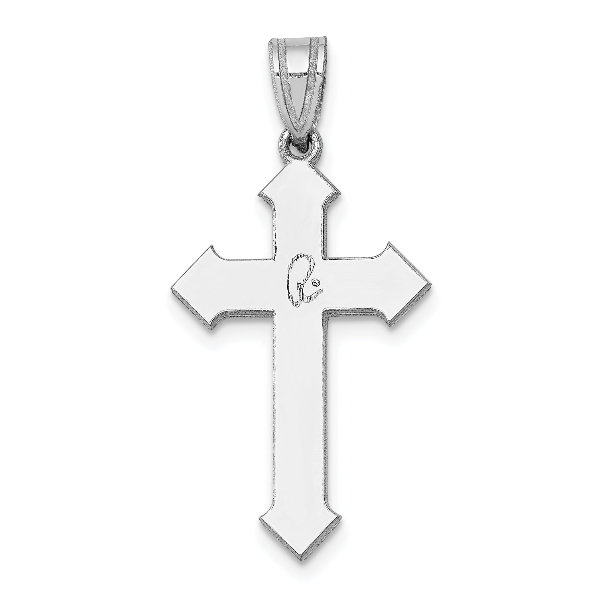 14K White Gold Passion Cross Pendant