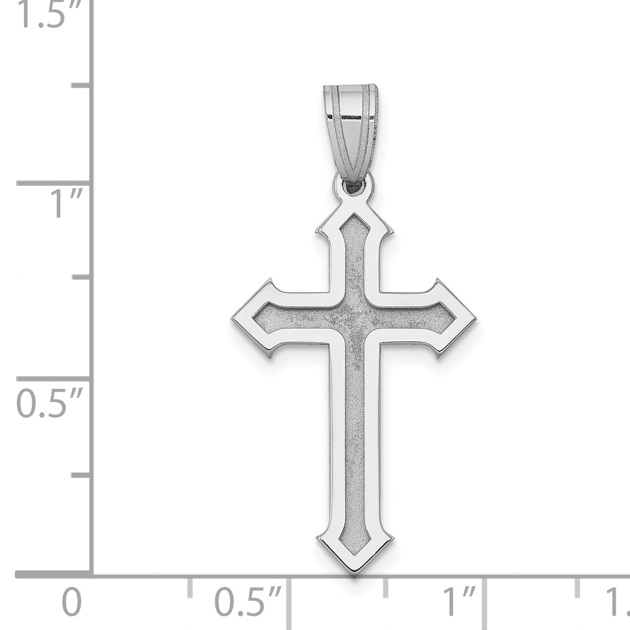 14K White Gold Passion Cross Pendant