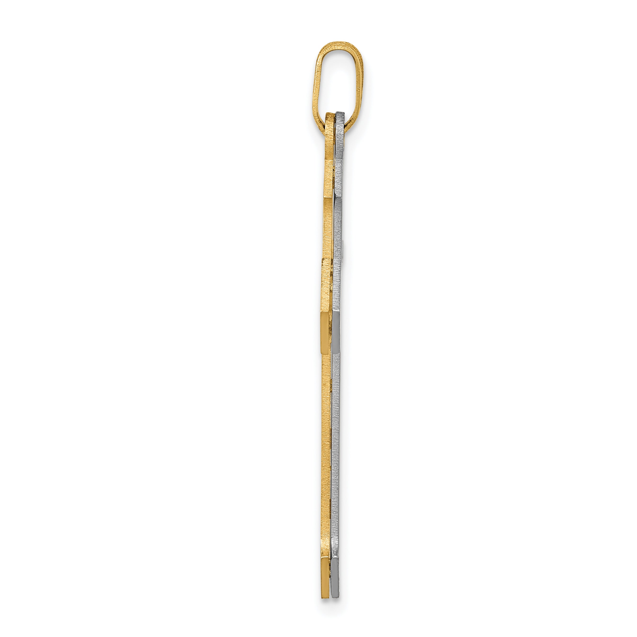 14K Two-tone Passion Cross Pendant