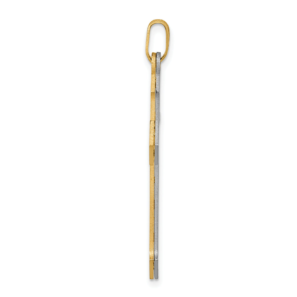 14K Two-tone Passion Cross Pendant