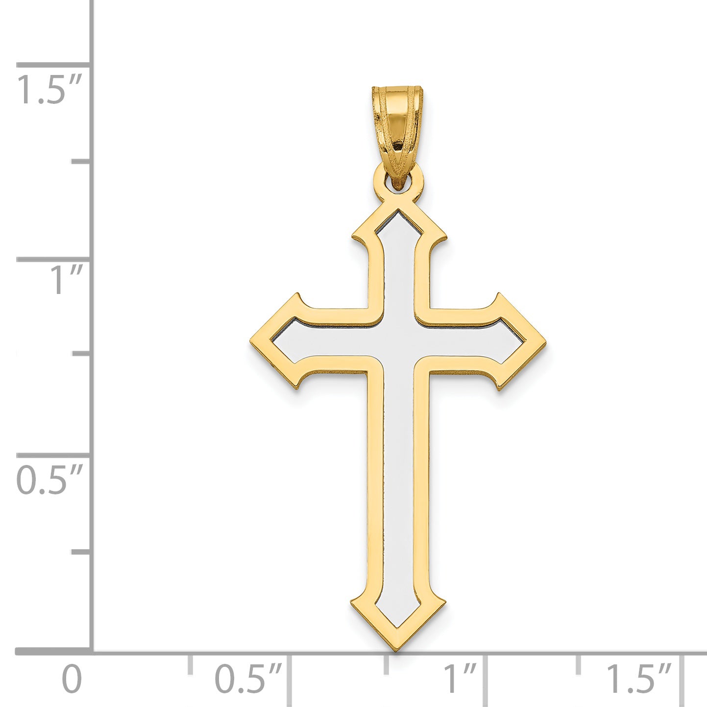14K Two-tone Passion Cross Pendant