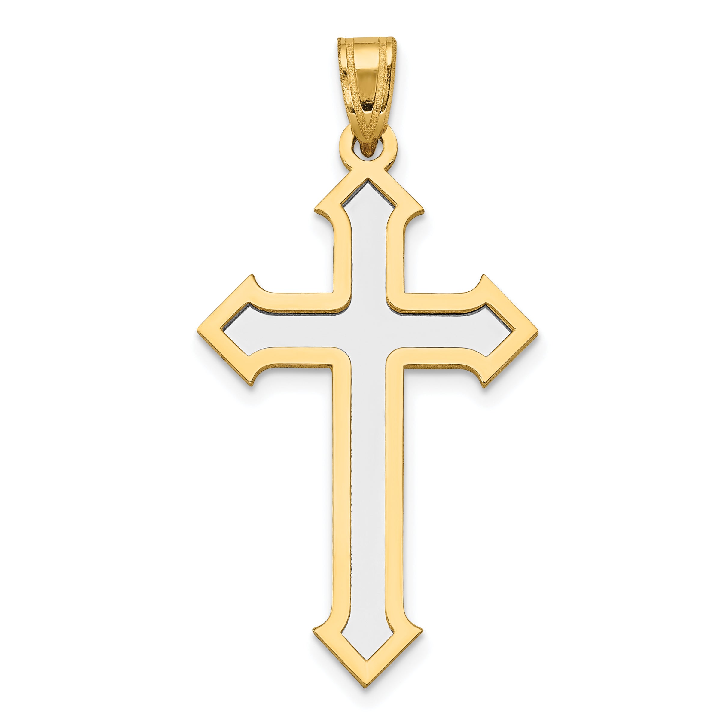 14k Two-tone Passion Cross Pendant Main image