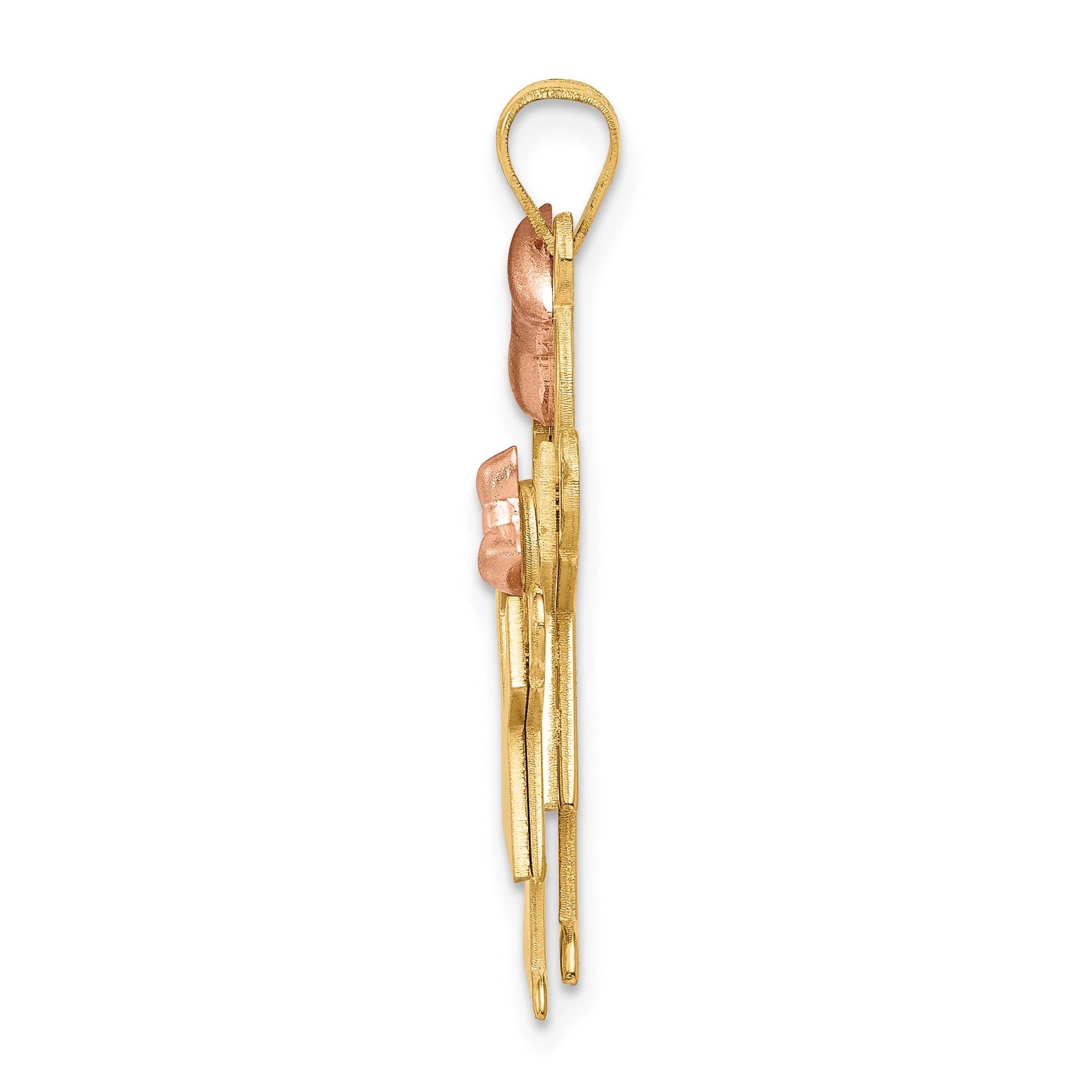 14K Two-Tone Big Girl and Little Girl Engravable Charm Secondary image