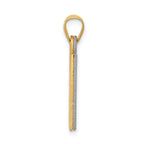 14K Two-Tone Solid Satin Chai Charm
