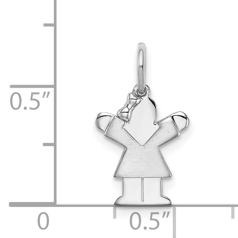 14K White Mini Girl Love Charm