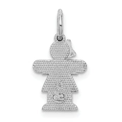 14K White Mini Girl Hugs Charm