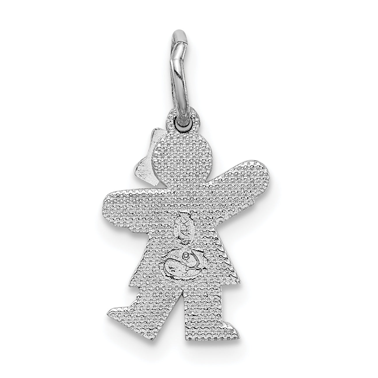 14K White Mini Girl Kiss Charm