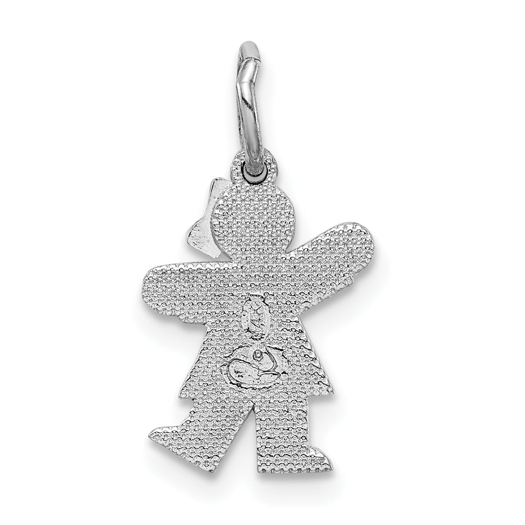14K White Mini Girl Kiss Charm