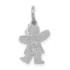 14K White Mini Girl Kiss Charm