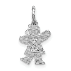 14K White Mini Girl Kiss Charm