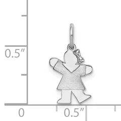 14K White Mini Girl Kiss Charm