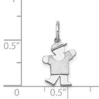 14K White Mini Boy Kiss Charm