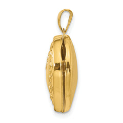 14K Domed Heart Locket