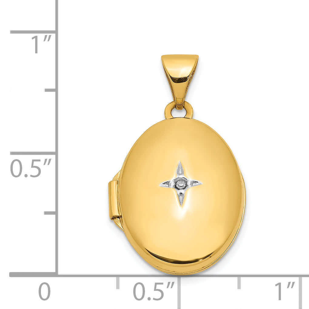 14K Diamond Oval Locket