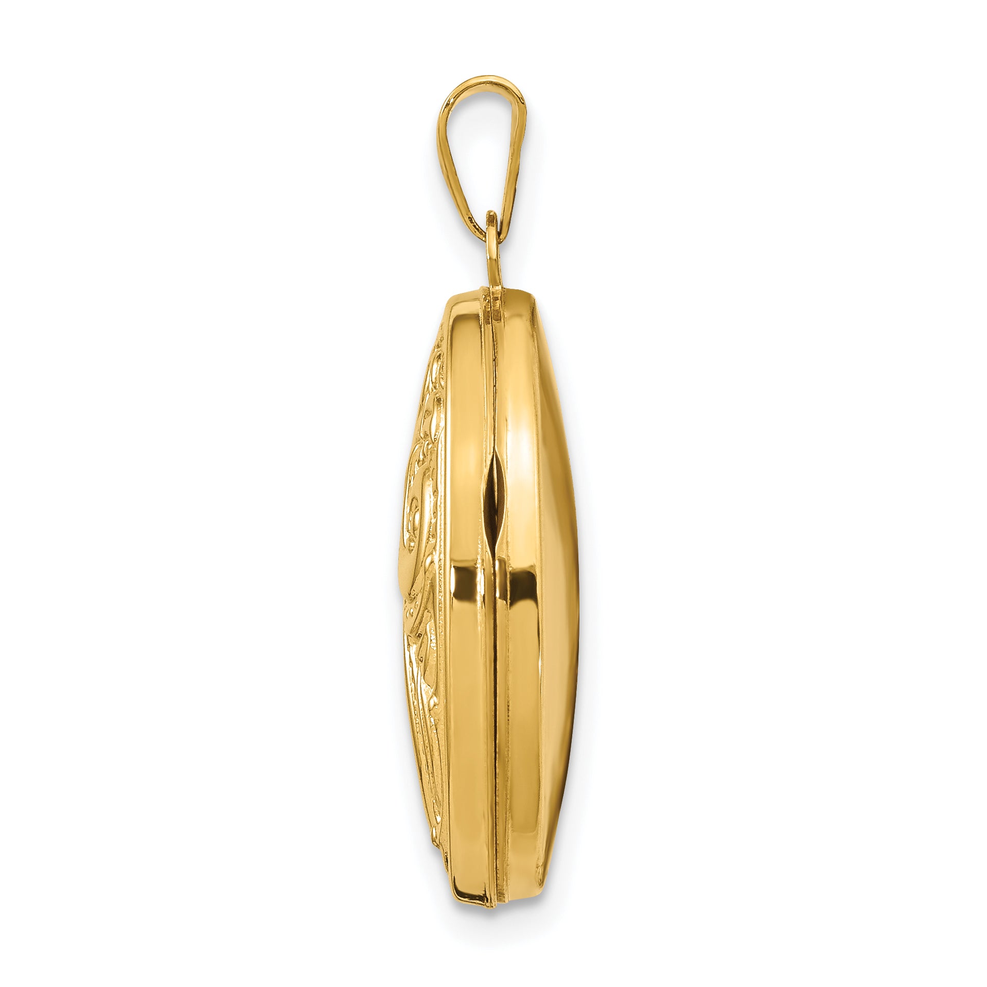 14K Domed Scroll Design Oval Locket
